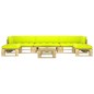 vidaXL Set Divani in Pallet con Cuscini 6 pz in Pino Impregnato Verde vidaXL Set Divani in Pallet con Cuscini 6 pz in Pino Impregnato Verde