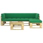 vidaXL Set Divani in Pallet con Cuscini 4 pz in Pino Impregnato Verde vidaXL Set Divani in Pallet con Cuscini 4 pz in Pino Impregnato Verde