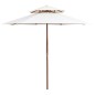 Ombrellone 2 Livelli 270x270 cm con Palo in Legno Bianco Crema Ombrellone 2 Livelli 270x270 cm con Palo in Legno Bianco Crema