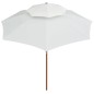 Ombrellone 2 Livelli 270x270 cm con Palo in Legno Bianco Crema Ombrellone 2 Livelli 270x270 cm con Palo in Legno Bianco Crema