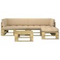 vidaXL Set Divani in Pallet con Cuscini 4 pz in Pino Impregnato Verde vidaXL Set Divani in Pallet con Cuscini 4 pz in Pino Impregnato Verde