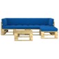 vidaXL Set Divani in Pallet con Cuscini 4 pz in Pino Impregnato Verde vidaXL Set Divani in Pallet con Cuscini 4 pz in Pino Impregnato Verde