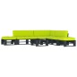 vidaXL Set Divani in Pallet con Cuscini 6 pz in Pino Impregnato Nero vidaXL Set Divani in Pallet con Cuscini 6 pz in Pino Impregnato Nero