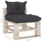 vidaXL Poltrona Centrale da Giardino Pallet con Cuscini Legno di Pino vidaXL Poltrona Centrale da Giardino Pallet con Cuscini Legno di Pino