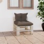 vidaXL Poltrona Centrale da Giardino Pallet con Cuscini Legno di Pino vidaXL Poltrona Centrale da Giardino Pallet con Cuscini Legno di Pino