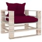 vidaXL Poltrona Giardino Pallet con Cuscini Rosso Vino Legno di Pino vidaXL Poltrona Giardino Pallet con Cuscini Rosso Vino Legno di Pino