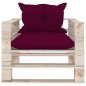 vidaXL Poltrona Giardino Pallet con Cuscini Rosso Vino Legno di Pino vidaXL Poltrona Giardino Pallet con Cuscini Rosso Vino Legno di Pino
