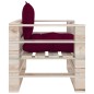 vidaXL Poltrona Giardino Pallet con Cuscini Rosso Vino Legno di Pino vidaXL Poltrona Giardino Pallet con Cuscini Rosso Vino Legno di Pino