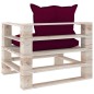 vidaXL Poltrona Giardino Pallet con Cuscini Rosso Vino Legno di Pino vidaXL Poltrona Giardino Pallet con Cuscini Rosso Vino Legno di Pino