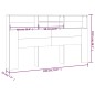 Testiera con Scomparti Rovere Fumo 180x19x103,5 cm Testiera con Scomparti Rovere Fumo 180x19x103,5 cm