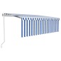 Tenda da Sole Retrattile Automatica Parasole 4,5x3m Blu Bianco Tenda da Sole Retrattile Automatica Parasole 4,5x3m Blu Bianco