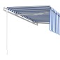 Tenda da Sole Retrattile Automatica Parasole 4,5x3m Blu Bianco Tenda da Sole Retrattile Automatica Parasole 4,5x3m Blu Bianco