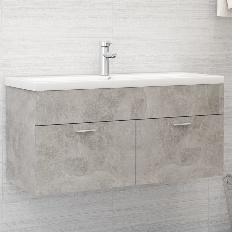 vidaXL Mobile Sottolavabo Grigio Cemento 100x38,5x46 cm in Truciolato vidaXL Mobile Sottolavabo Grigio Cemento 100x38,5x46 cm in Truciolato