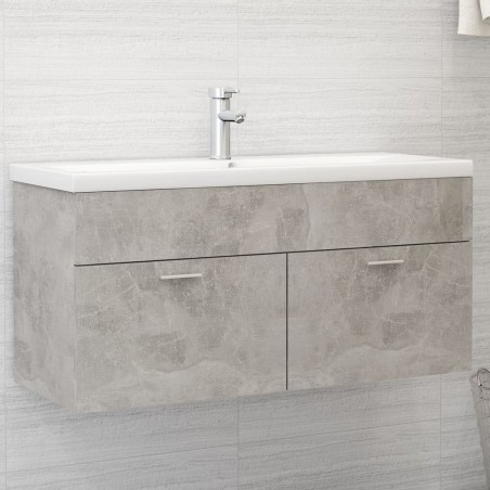 vidaXL Mobile Sottolavabo Grigio Cemento 100x38,5x46 cm in Truciolato