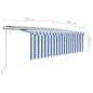 Tenda da Sole Retrattile Automatica Parasole 4,5x3m Blu Bianco Tenda da Sole Retrattile Automatica Parasole 4,5x3m Blu Bianco