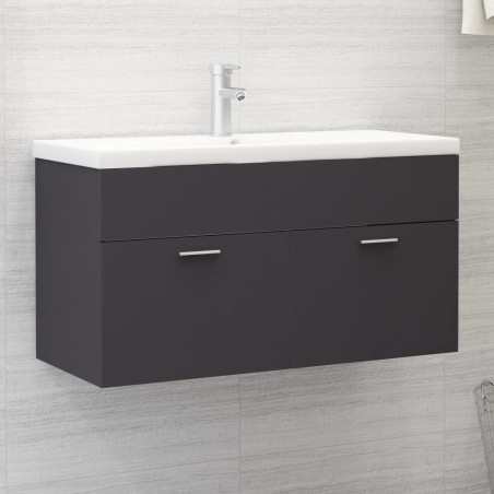 vidaXL Mobile Sottolavabo Grigio 90x38,5x46 cm in Truciolato