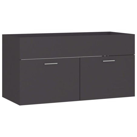 vidaXL Mobile Sottolavabo Grigio 90x38,5x46 cm in Truciolato