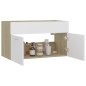 vidaXL Mobile Sottolavabo Bianco e Rovere 80x38,5x46 cm in Truciolato vidaXL Mobile Sottolavabo Bianco e Rovere 80x38,5x46 cm in Truciolato