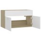 vidaXL Mobile Sottolavabo Bianco e Rovere 80x38,5x46 cm in Truciolato vidaXL Mobile Sottolavabo Bianco e Rovere 80x38,5x46 cm in Truciolato