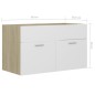 vidaXL Mobile Sottolavabo Bianco e Rovere 80x38,5x46 cm in Truciolato vidaXL Mobile Sottolavabo Bianco e Rovere 80x38,5x46 cm in Truciolato
