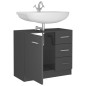 vidaXL Mobile Sottolavabo Grigio Lucido 63x30x54 cm in Truciolato vidaXL Mobile Sottolavabo Grigio Lucido 63x30x54 cm in Truciolato