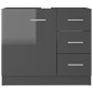 vidaXL Mobile Sottolavabo Grigio Lucido 63x30x54 cm in Truciolato vidaXL Mobile Sottolavabo Grigio Lucido 63x30x54 cm in Truciolato