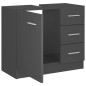 vidaXL Mobile Sottolavabo Grigio Lucido 63x30x54 cm in Truciolato vidaXL Mobile Sottolavabo Grigio Lucido 63x30x54 cm in Truciolato