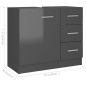 vidaXL Mobile Sottolavabo Grigio Lucido 63x30x54 cm in Truciolato vidaXL Mobile Sottolavabo Grigio Lucido 63x30x54 cm in Truciolato