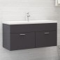 vidaXL Mobile Sottolavabo Grigio Lucido 100x38,5x46 cm in Truciolato vidaXL Mobile Sottolavabo Grigio Lucido 100x38,5x46 cm in Truciolato