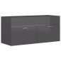 vidaXL Mobile Sottolavabo Grigio Lucido 100x38,5x46 cm in Truciolato vidaXL Mobile Sottolavabo Grigio Lucido 100x38,5x46 cm in Truciolato