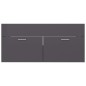 vidaXL Mobile Sottolavabo Grigio Lucido 100x38,5x46 cm in Truciolato vidaXL Mobile Sottolavabo Grigio Lucido 100x38,5x46 cm in Truciolato