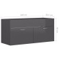 vidaXL Mobile Sottolavabo Grigio Lucido 100x38,5x46 cm in Truciolato vidaXL Mobile Sottolavabo Grigio Lucido 100x38,5x46 cm in Truciolato