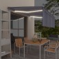 Tenda da Sole Retrattile con Parasole e LED 4,5x3m Blu e Bianca Tenda da Sole Retrattile con Parasole e LED 4,5x3m Blu e Bianca