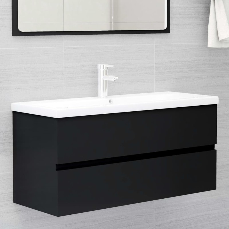 vidaXL Mobile Sottolavabo Nero 100x38,5x45 cm in Truciolato vidaXL Mobile Sottolavabo Nero 100x38,5x45 cm in Truciolato