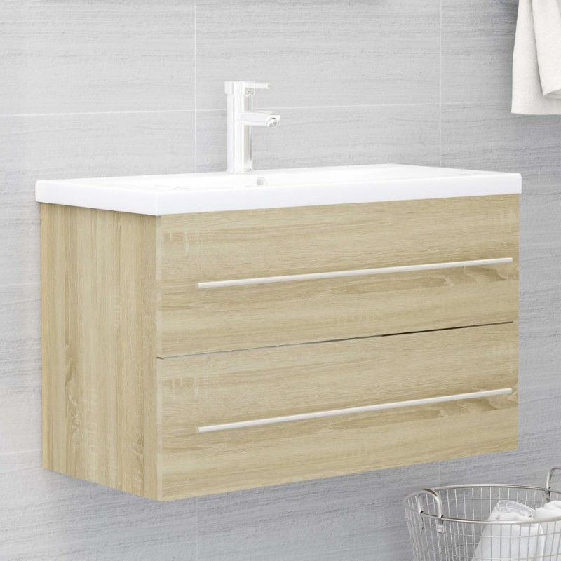 vidaXL Mobile Sottolavabo Rovere Sonoma 80x38,5x48 cm in Truciolato vidaXL Mobile Sottolavabo Rovere Sonoma 80x38,5x48 cm in Truciolato