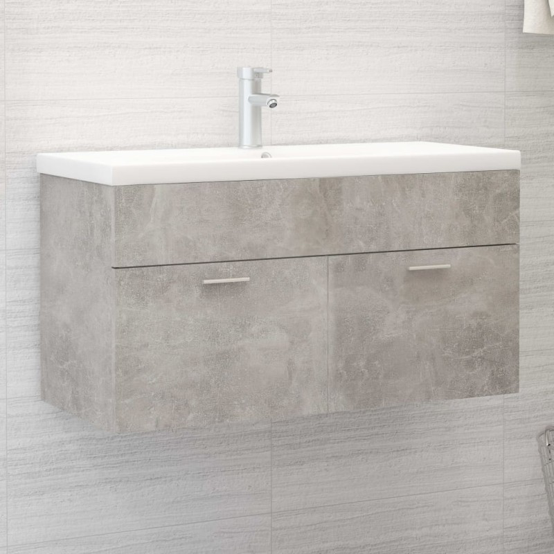 vidaXL Mobile Sottolavabo Grigio Cemento 90x38,5x46 cm in Truciolato vidaXL Mobile Sottolavabo Grigio Cemento 90x38,5x46 cm in Truciolato