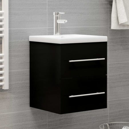 vidaXL Mobile Sottolavabo Nero 41x38,5x48 cm in Truciolato