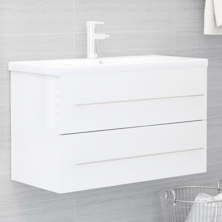 vidaXL Mobile Sottolavabo Bianco Lucido 80x38,5x48 cm in Truciolato