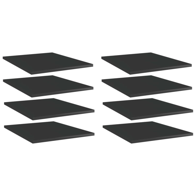 vidaXL Ripiani per Libreria 8 pz Nero Lucido 40x50x1,5 cm Truciolato vidaXL Ripiani per Libreria 8 pz Nero Lucido 40x50x1,5 cm Truciolato