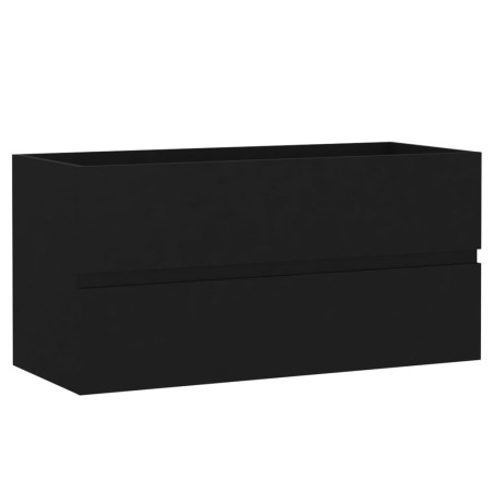 vidaXL Mobile Lavabo Nero 90x38,5x45 cm in Legno Multistrato