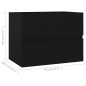 vidaXL Mobile Sottolavabo Nero 60x38,5x45 cm in Truciolato vidaXL Mobile Sottolavabo Nero 60x38,5x45 cm in Truciolato