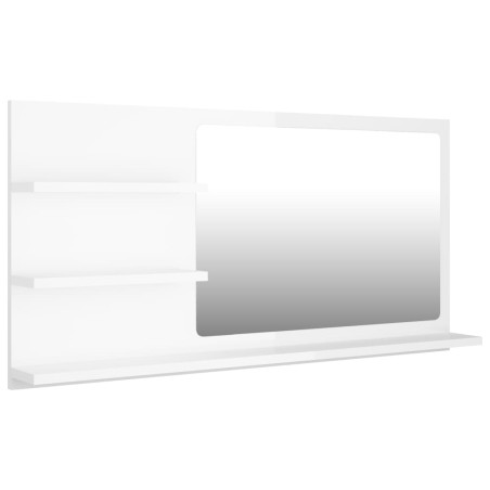 vidaXL Specchio da Bagno Bianco Lucido 90x10,5x45 cm in Truciolato