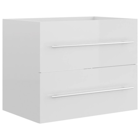 vidaXL Mobile Sottolavabo Bianco Lucido 60x38,5x48 cm in Truciolato