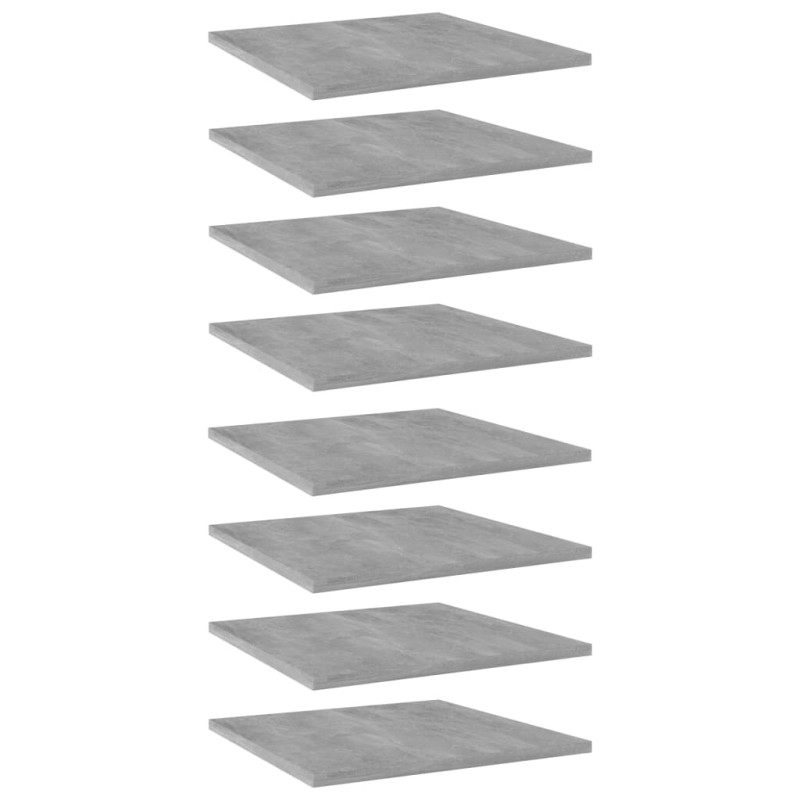 vidaXL Ripiani Libreria 8 pz Grigio Cemento 40x40x1,5 cm in Truciolato vidaXL Ripiani Libreria 8 pz Grigio Cemento 40x40x1,5 cm in Truciolato