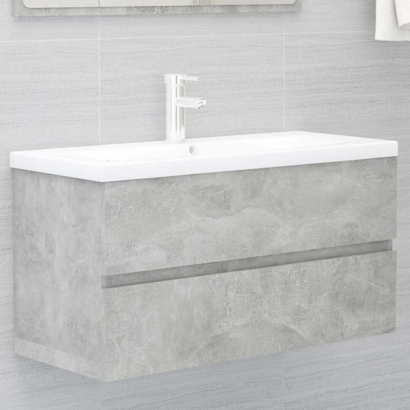 vidaXL Mobile Sottolavabo Grigio Cemento 90x38,5x45 cm in Truciolato vidaXL Mobile Sottolavabo Grigio Cemento 90x38,5x45 cm in Truciolato