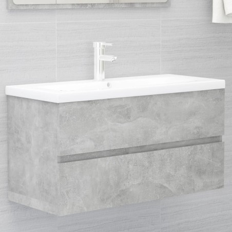 vidaXL Mobile Sottolavabo Grigio Cemento 90x38,5x45 cm in Truciolato