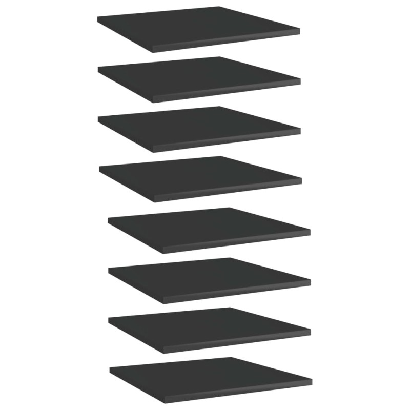 vidaXL Ripiani Libreria 8 pz Nero Lucido 40x40x1,5 cm in Truciolato vidaXL Ripiani Libreria 8 pz Nero Lucido 40x40x1,5 cm in Truciolato