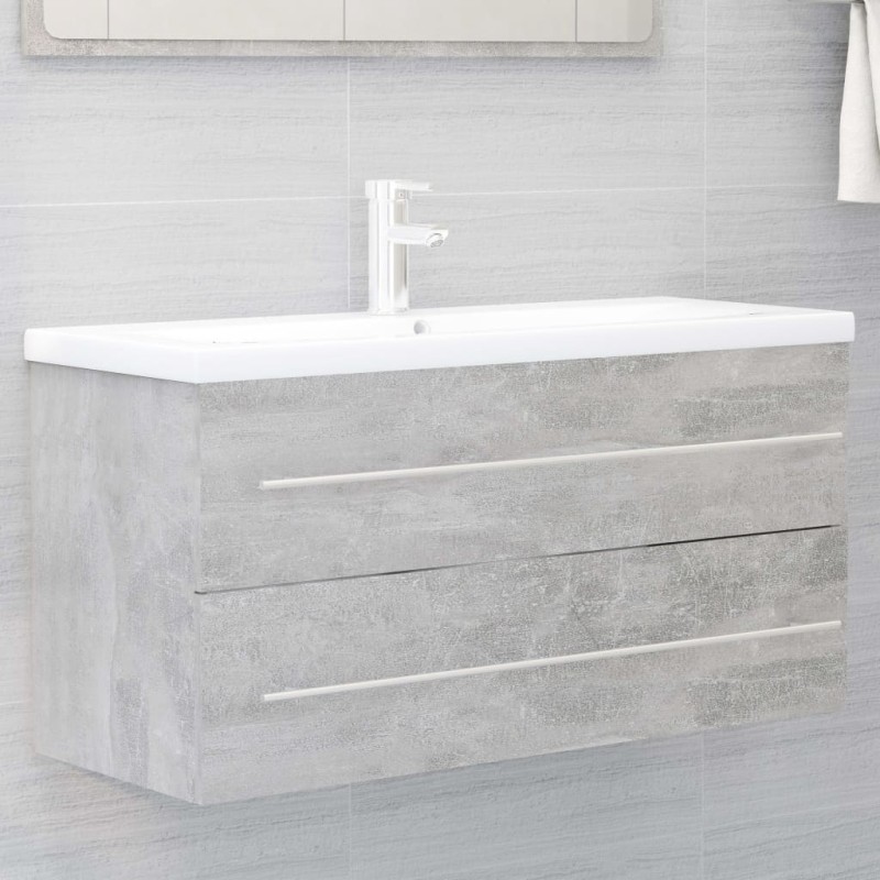 vidaXL Mobile Sottolavabo Grigio Cemento 100x38,5x48 cm in Truciolato vidaXL Mobile Sottolavabo Grigio Cemento 100x38,5x48 cm in Truciolato