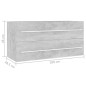 vidaXL Mobile Sottolavabo Grigio Cemento 100x38,5x48 cm in Truciolato vidaXL Mobile Sottolavabo Grigio Cemento 100x38,5x48 cm in Truciolato