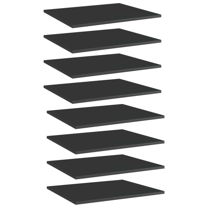 vidaXL Ripiani per Libreria 8 pz Nero Lucido 60x50x1,5 cm Truciolato vidaXL Ripiani per Libreria 8 pz Nero Lucido 60x50x1,5 cm Truciolato